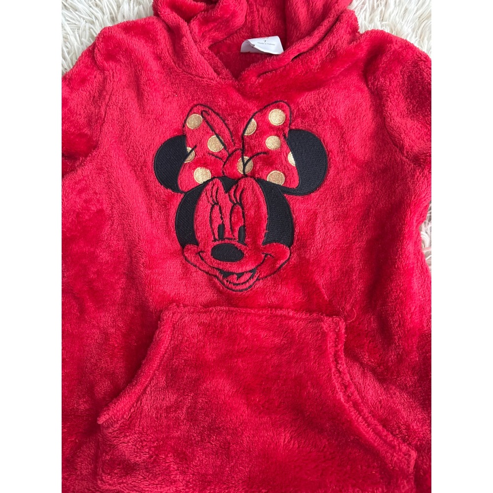 Vintage Disney Jumping Beans Girls‎ Red Minnie Mouse Fleece Hoodie Size 7